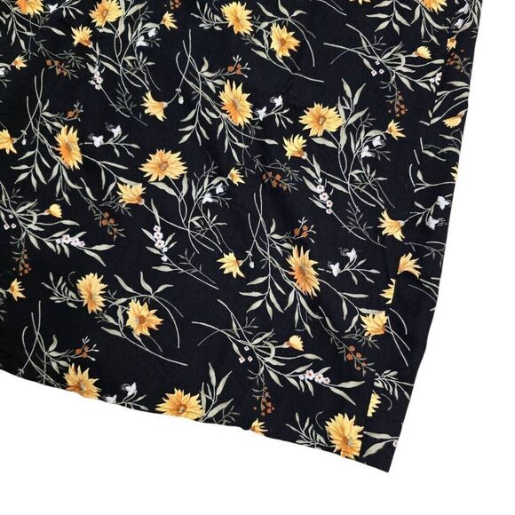 Vintage B.Moss Midi Dress Women's Small Black Floral 100% Rayon Spaghetti Strap - Picture 2 of 6